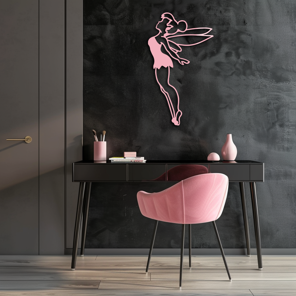 Tinker Bell Silhouette Metal Wall Art – Magical Fairy Home Decor - KAFGP073