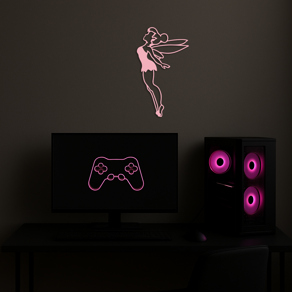 Tinker Bell Silhouette Metal Wall Art – Magical Fairy Home Decor - KAFGP073