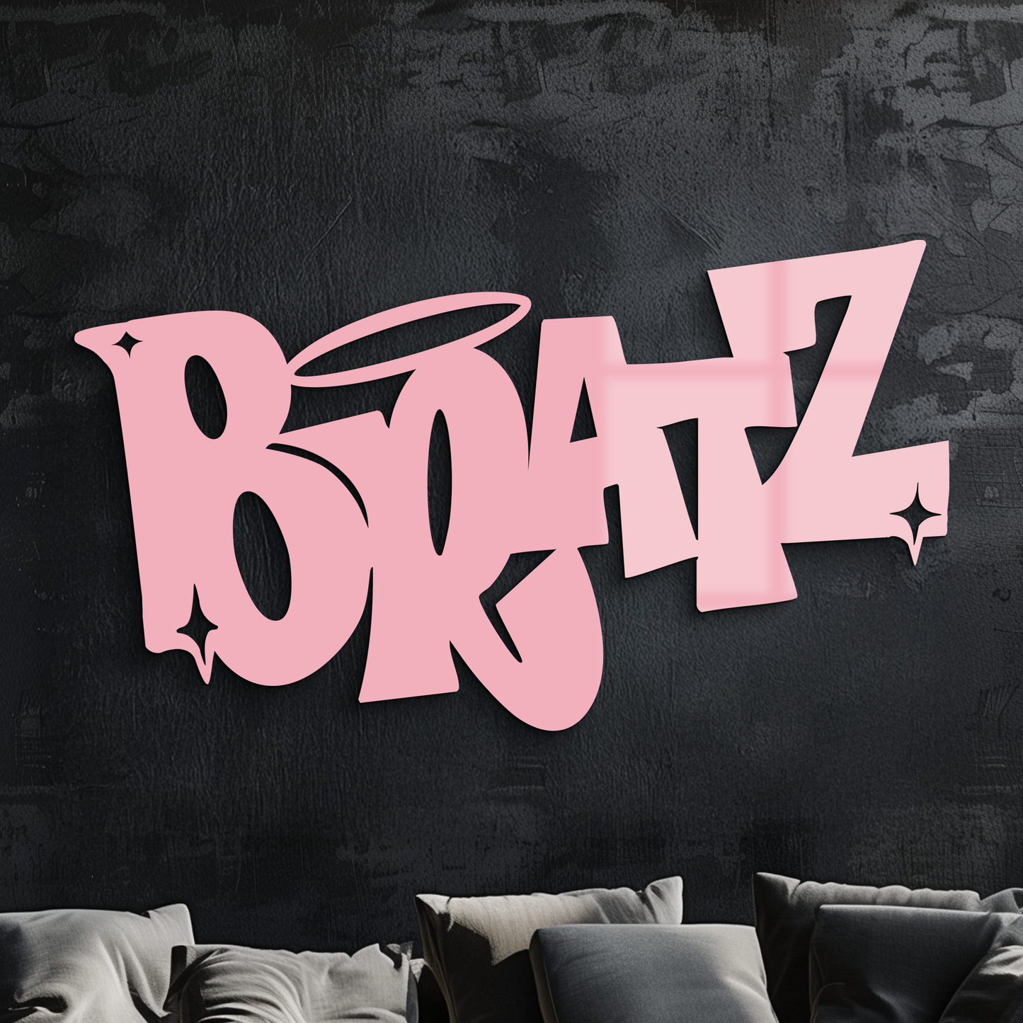 Bratz Logo Inspired Metal Wall Art – Trendy Retro Room Decor - KAFGP088
