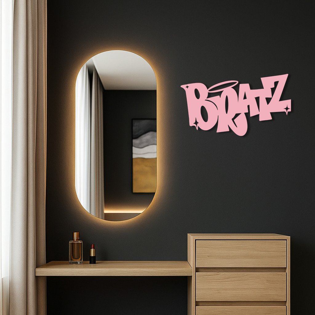 Bratz Logo Inspired Metal Wall Art – Trendy Retro Room Decor - KAFGP088