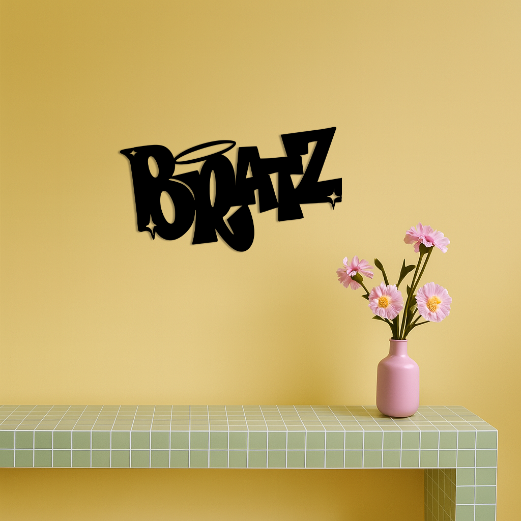 Bratz Logo Inspired Metal Wall Art – Trendy Retro Room Decor - KAFGP088
