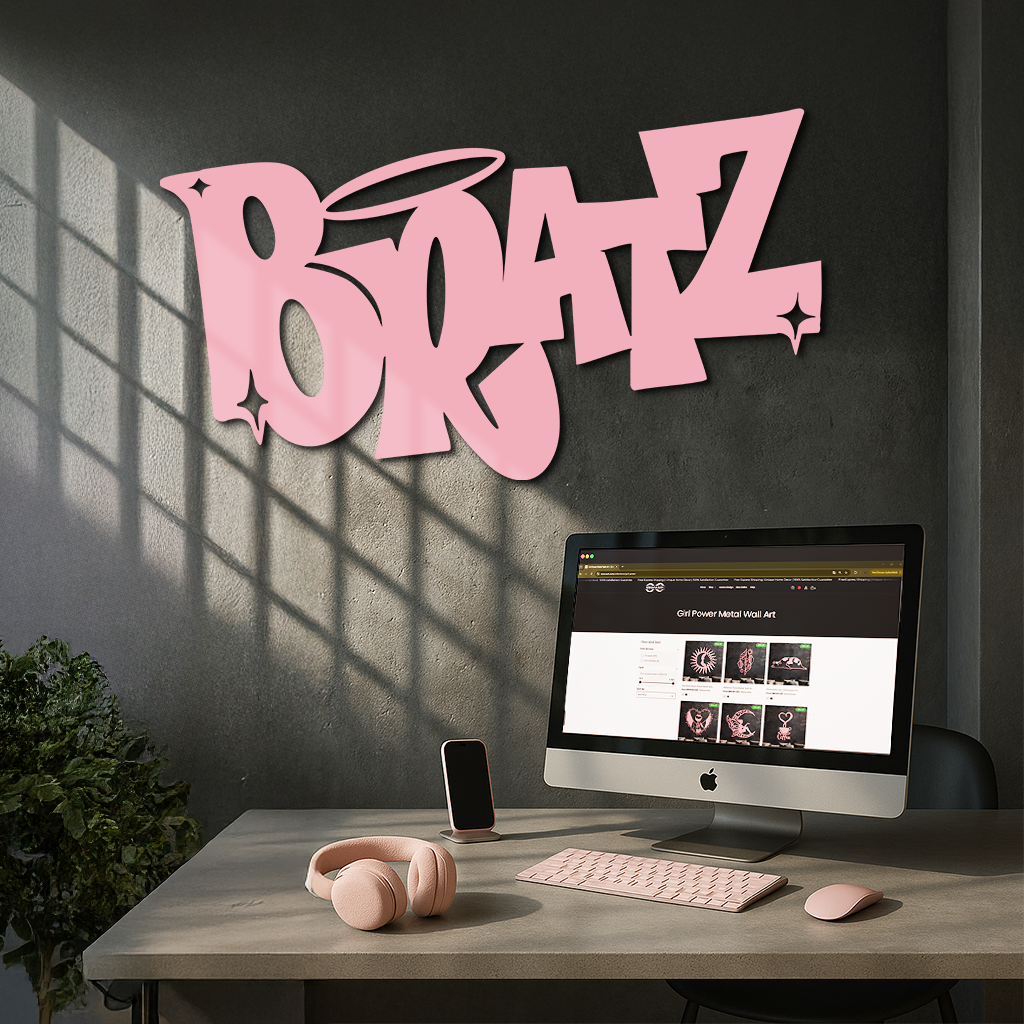 Bratz Logo Inspired Metal Wall Art – Trendy Retro Room Decor - KAFGP088