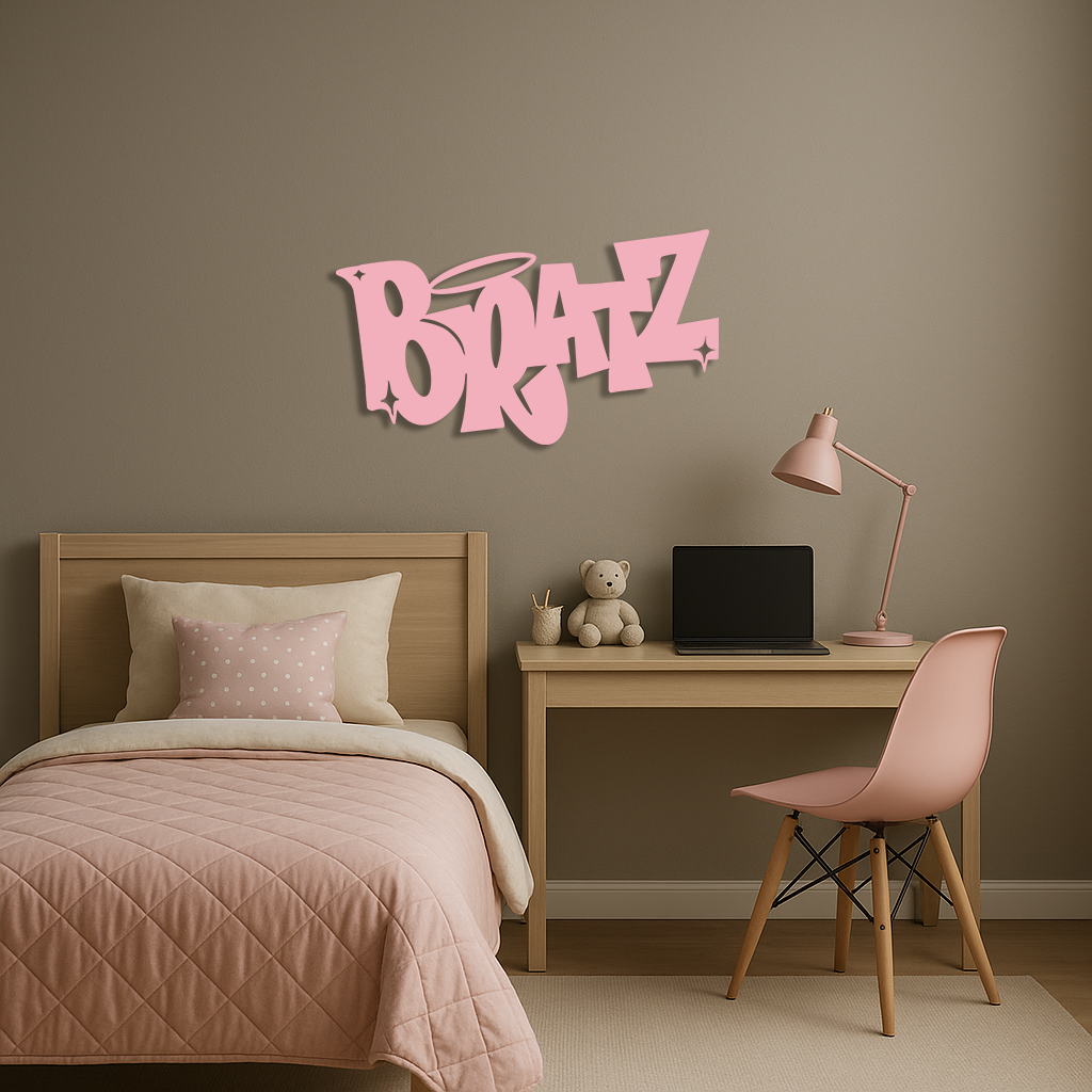 Bratz Logo Inspired Metal Wall Art – Trendy Retro Room Decor - KAFGP088