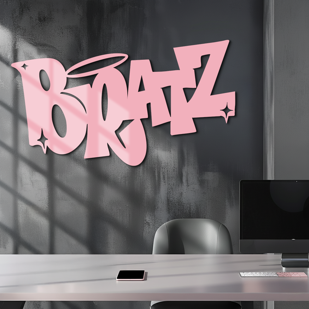Bratz Logo Inspired Metal Wall Art – Trendy Retro Room Decor - KAFGP088