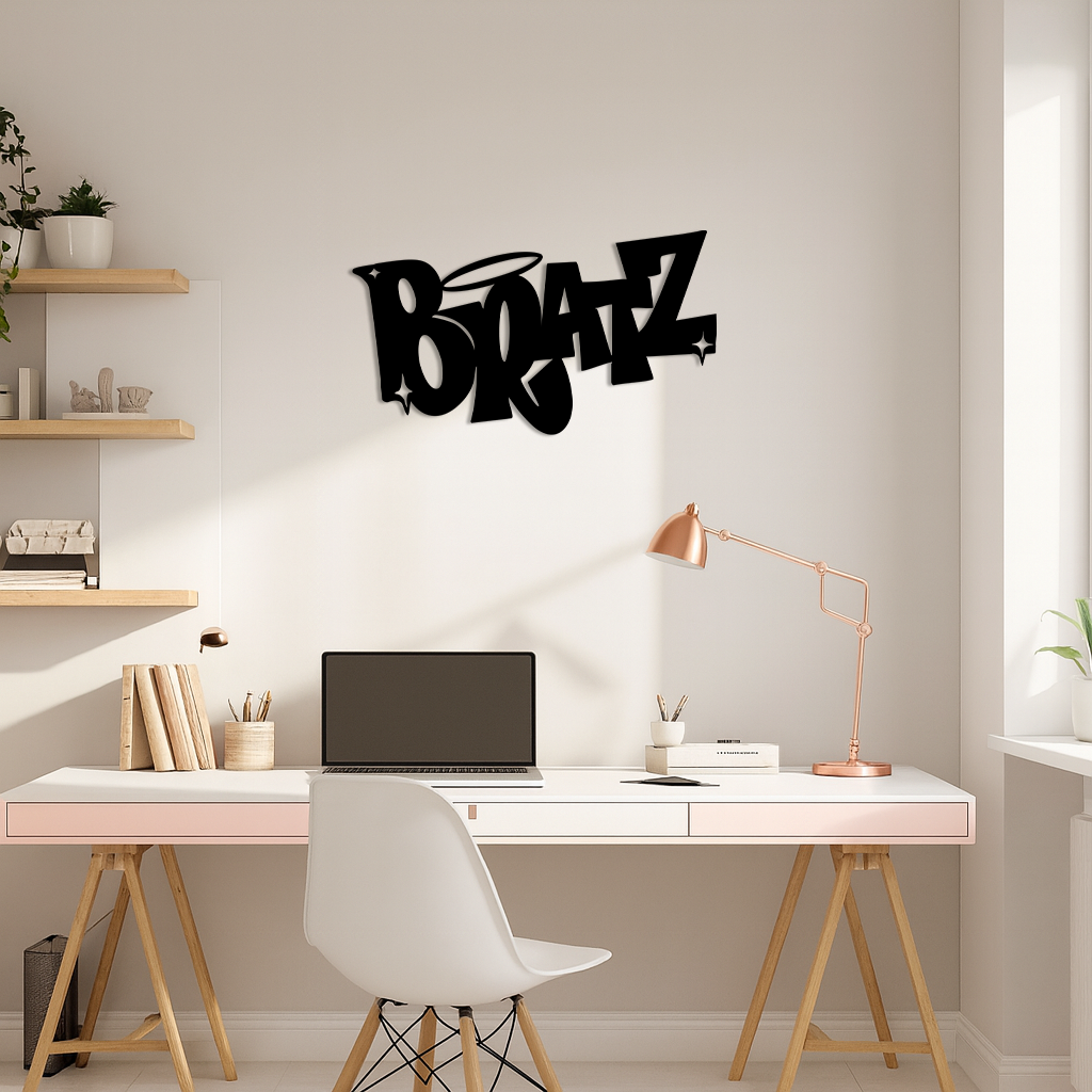 Bratz Logo Inspired Metal Wall Art – Trendy Retro Room Decor - KAFGP088