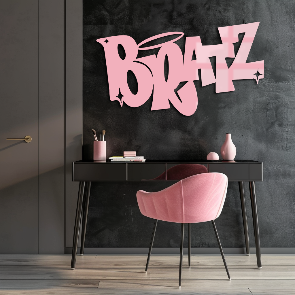 Bratz Logo Inspired Metal Wall Art – Trendy Retro Room Decor - KAFGP088