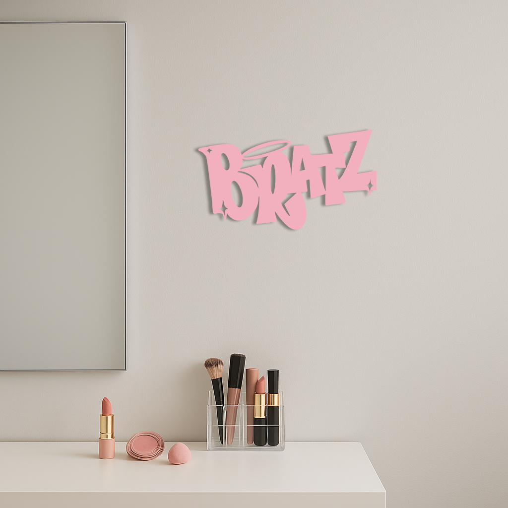 Bratz Logo Inspired Metal Wall Art – Trendy Retro Room Decor - KAFGP088