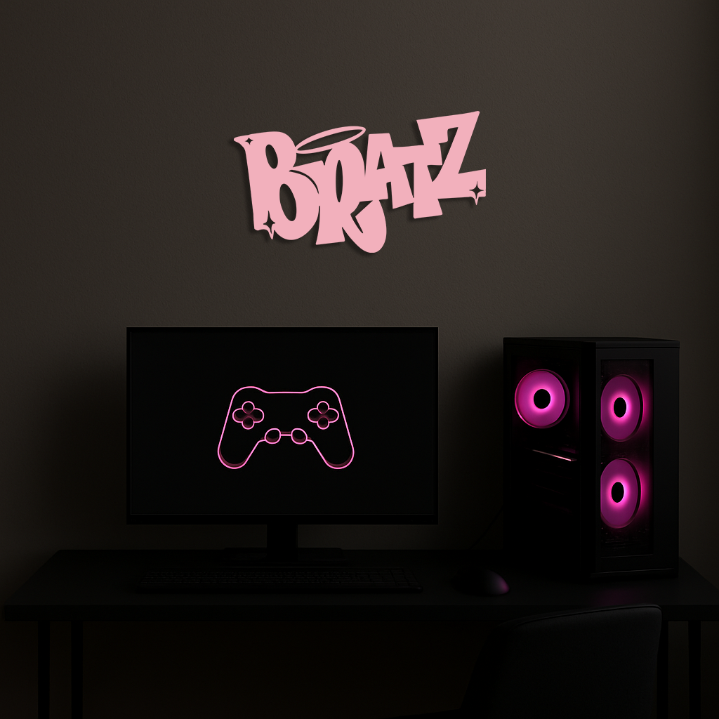 Bratz Logo Inspired Metal Wall Art – Trendy Retro Room Decor - KAFGP088