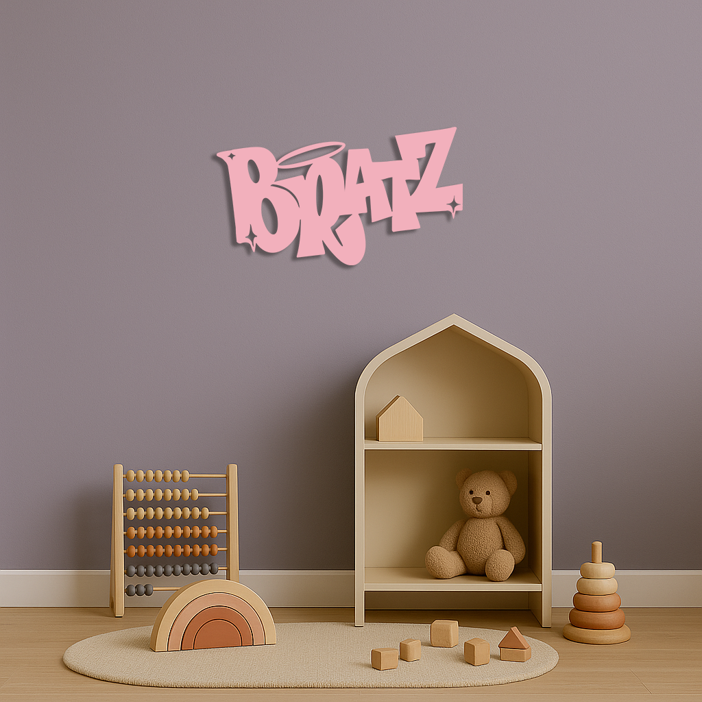 Bratz Logo Inspired Metal Wall Art – Trendy Retro Room Decor - KAFGP088