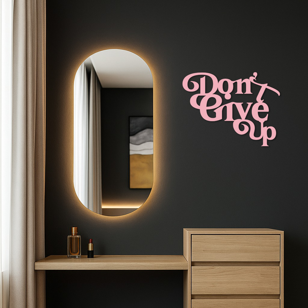 Don’t Give Up Motivational Quote Metal Wall Art – Inspirational Typography Decor - KAFGP091