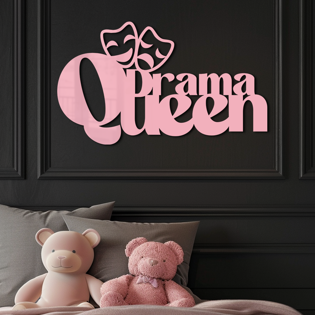 Drama Queen Metal Wall Art – Theatrical Comedy & Tragedy Mask Design - KAFGP093