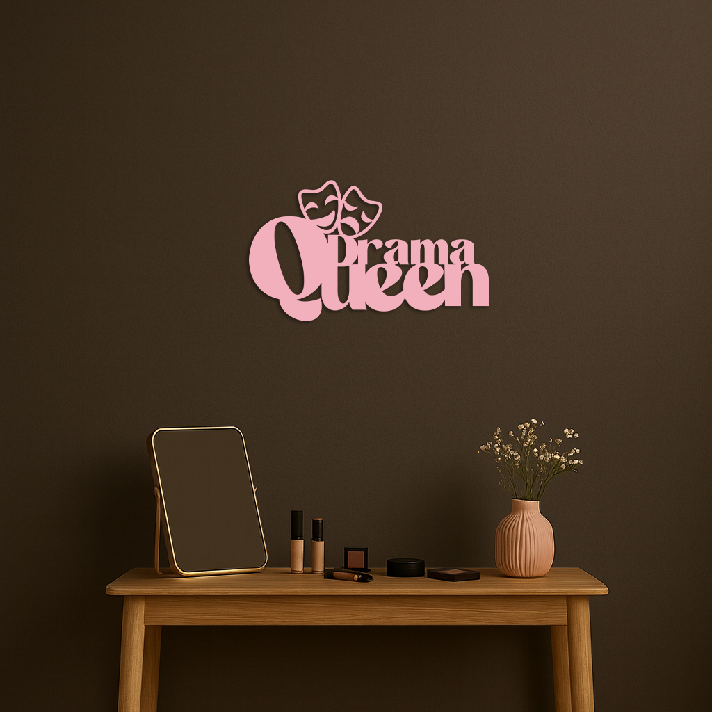 Drama Queen Metal Wall Art – Theatrical Comedy & Tragedy Mask Design - KAFGP093