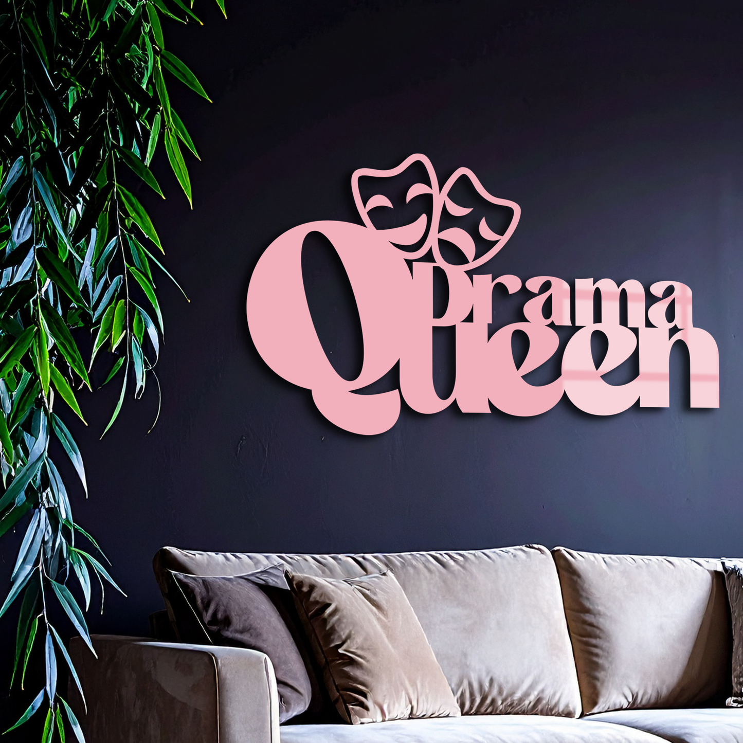 Drama Queen Metal Wall Art – Theatrical Comedy & Tragedy Mask Design - KAFGP093