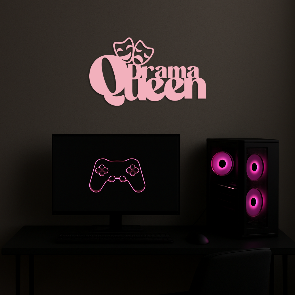 Drama Queen Metal Wall Art – Theatrical Comedy & Tragedy Mask Design - KAFGP093