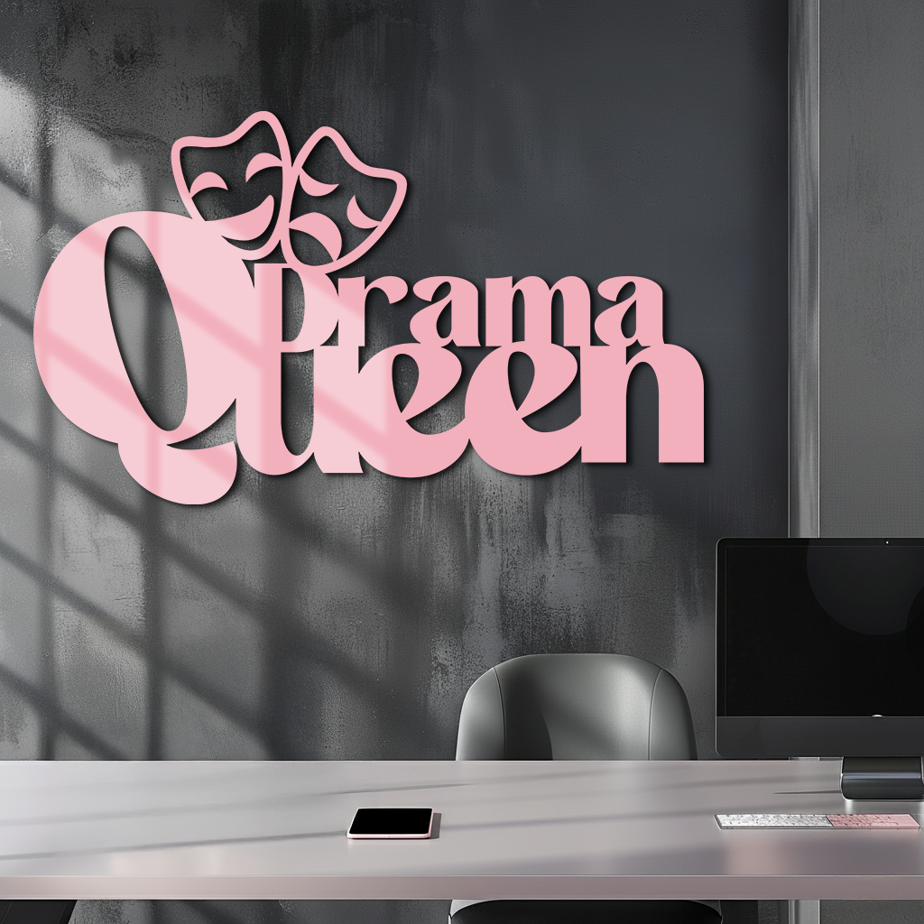Drama Queen Metal Wall Art – Theatrical Comedy & Tragedy Mask Design - KAFGP093