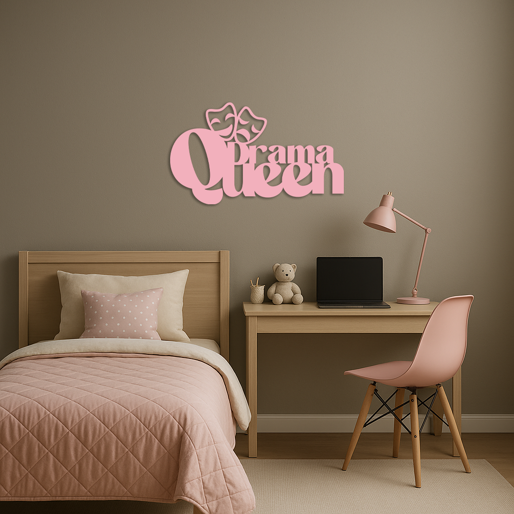 Drama Queen Metal Wall Art – Theatrical Comedy & Tragedy Mask Design - KAFGP093