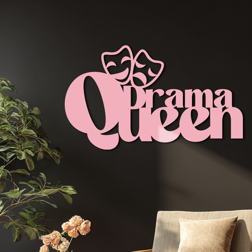 Drama Queen Metal Wall Art – Theatrical Comedy & Tragedy Mask Design - KAFGP093