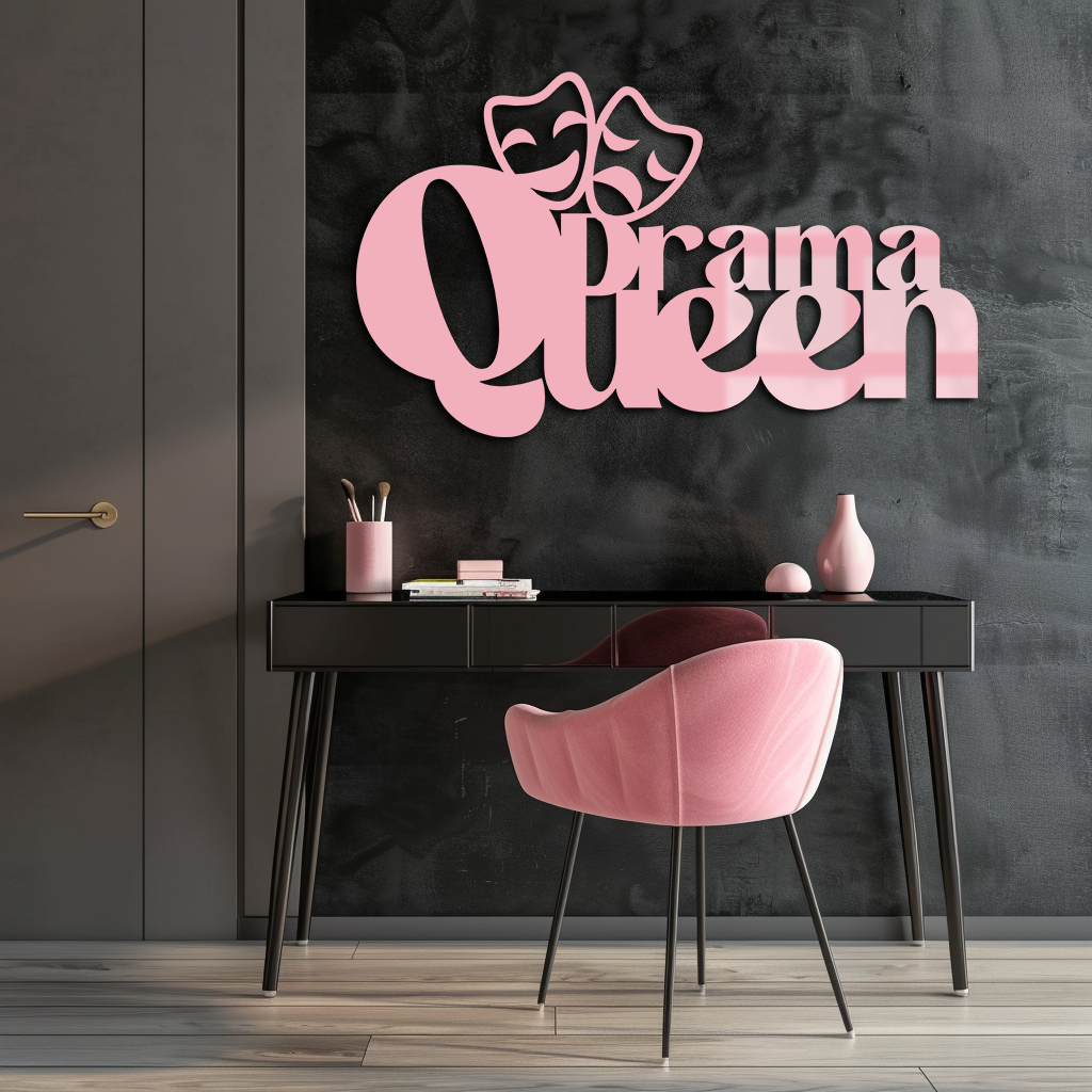 Drama Queen Metal Wall Art – Theatrical Comedy & Tragedy Mask Design - KAFGP093