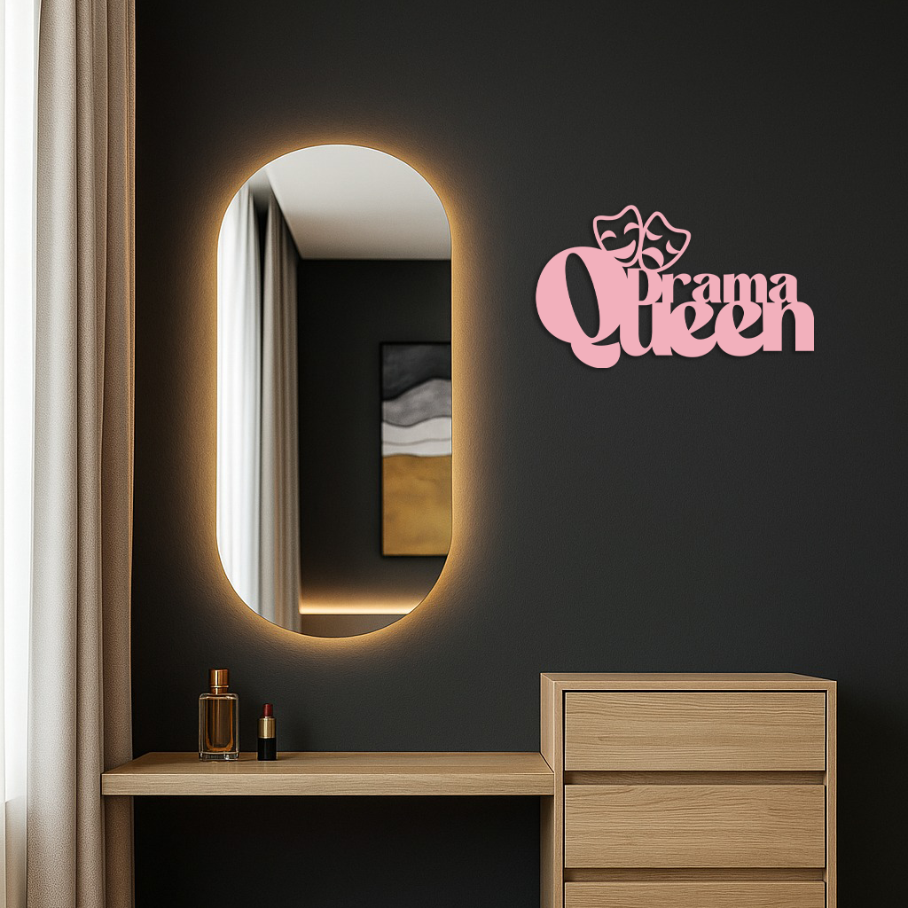 Drama Queen Metal Wall Art – Theatrical Comedy & Tragedy Mask Design - KAFGP093