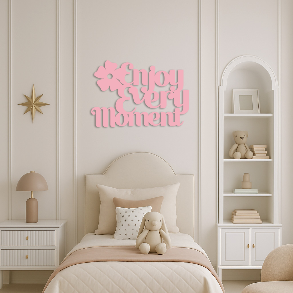 Enjoy Every Moment Metal Wall Art – Inspirational Quote Home Decor - KAFGP095