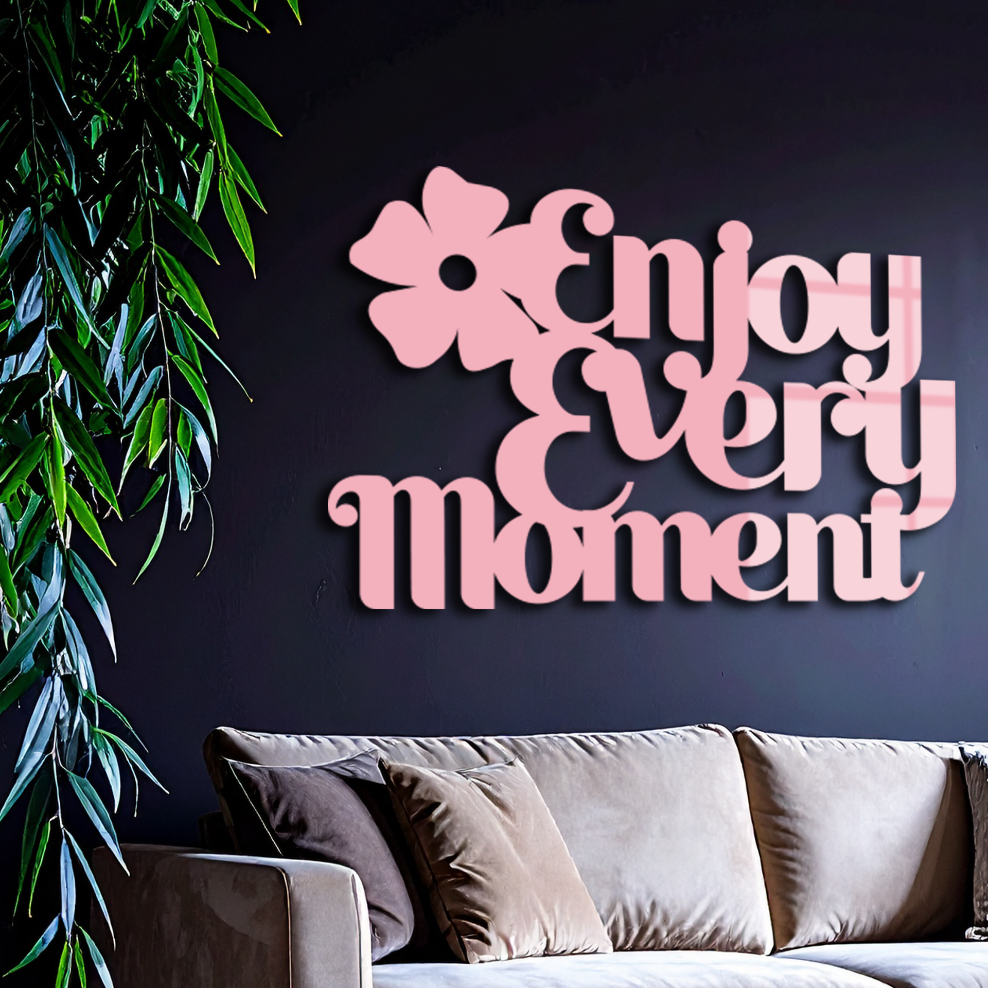 Enjoy Every Moment Metal Wall Art – Inspirational Quote Home Decor - KAFGP095