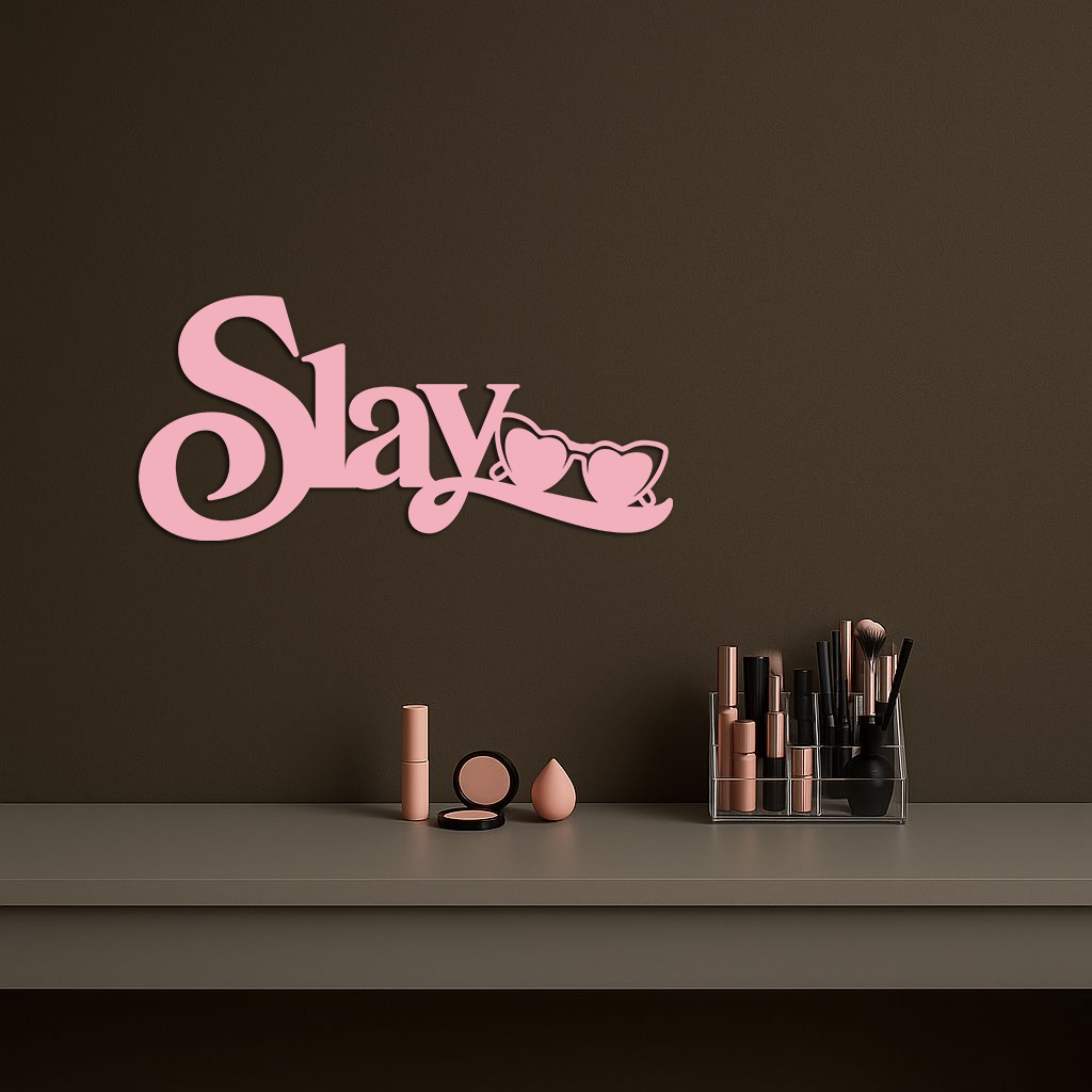 Slay Metal Wall Art – Heart Sunglasses Statement Design - KAFGP107