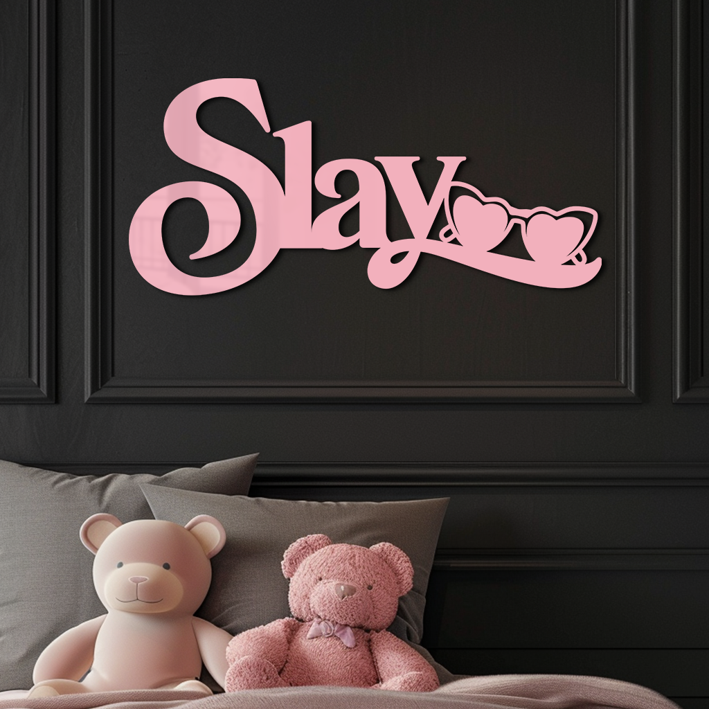Slay Metal Wall Art – Heart Sunglasses Statement Design - KAFGP107