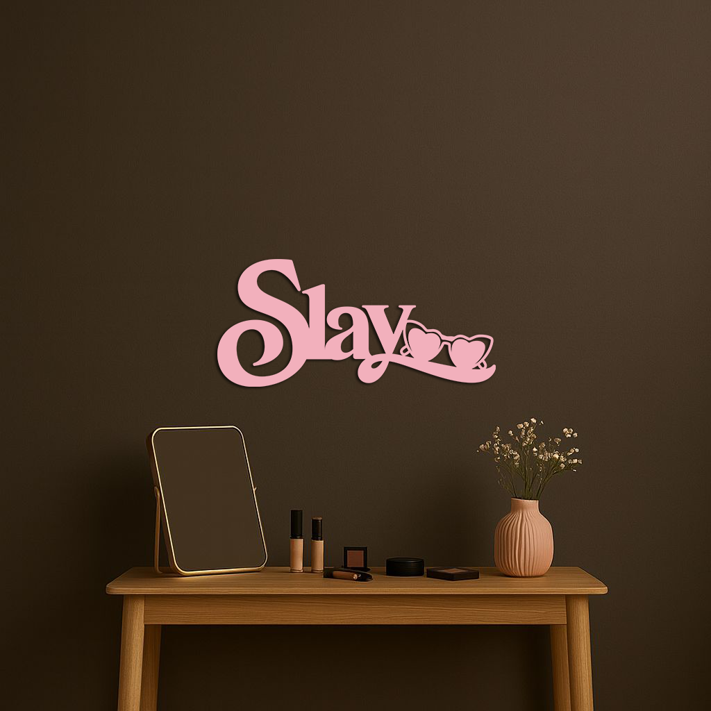 Slay Metal Wall Art – Heart Sunglasses Statement Design - KAFGP107
