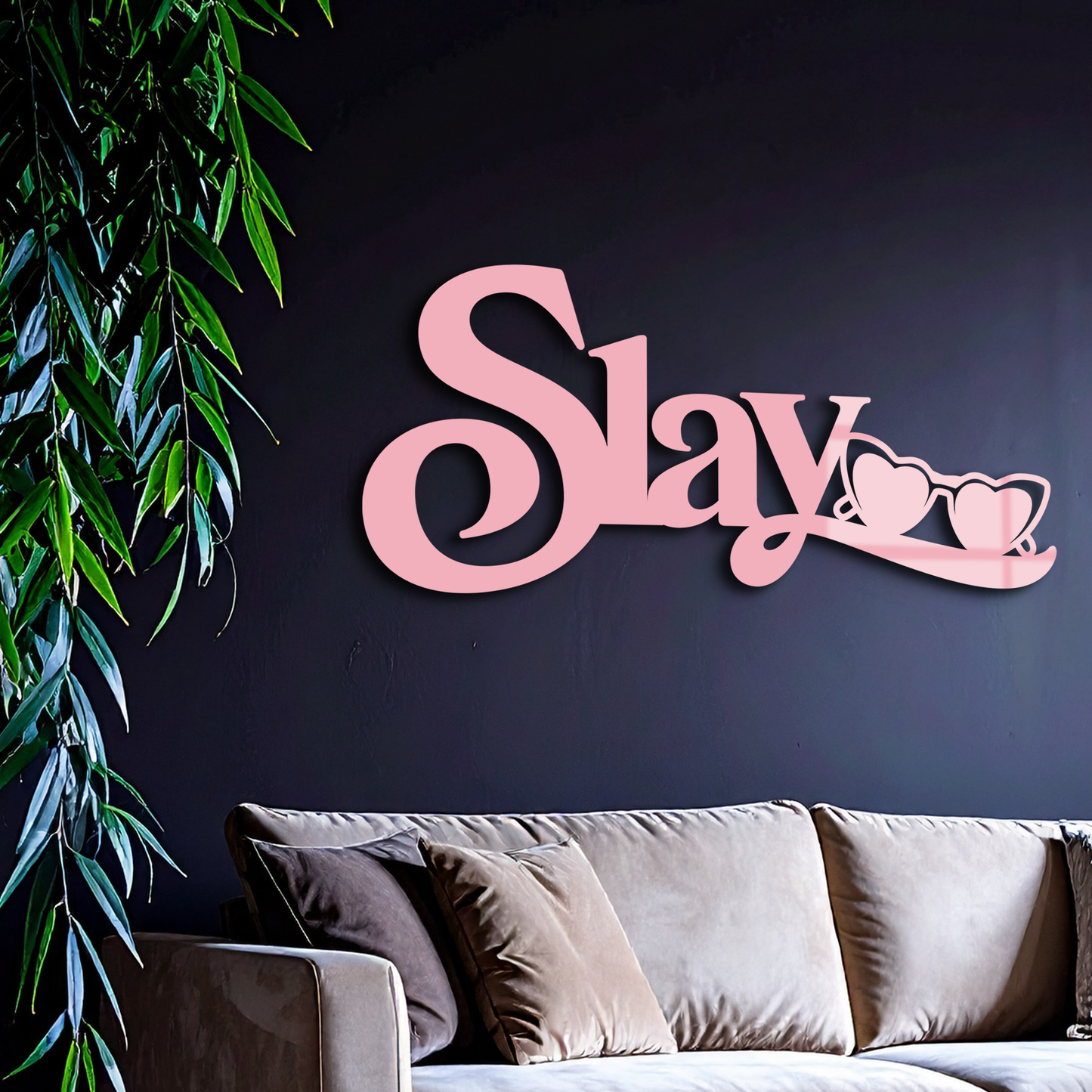Slay Metal Wall Art – Heart Sunglasses Statement Design - KAFGP107