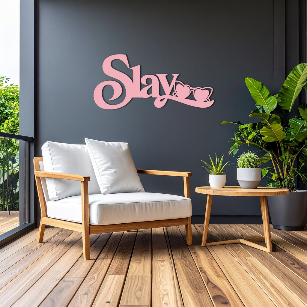 Slay Metal Wall Art – Heart Sunglasses Statement Design - KAFGP107