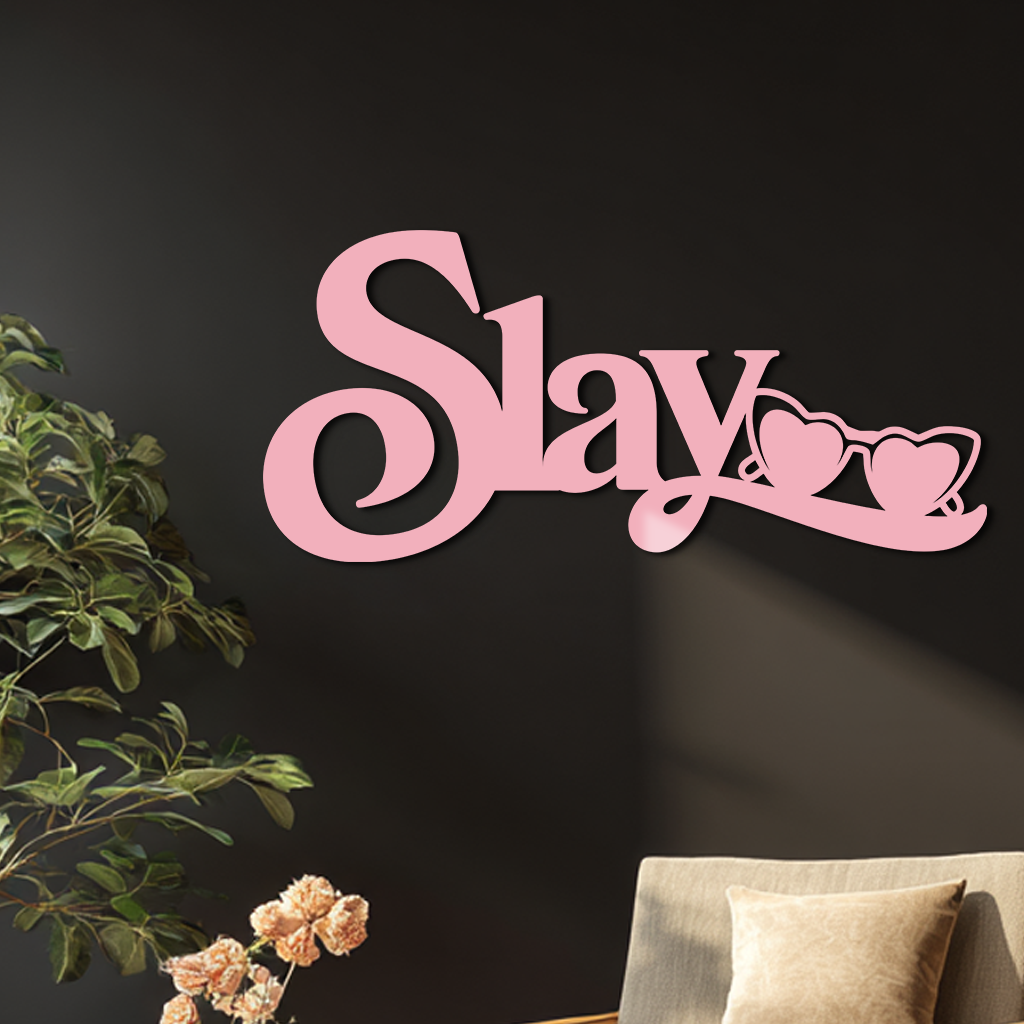 Slay Metal Wall Art – Heart Sunglasses Statement Design - KAFGP107