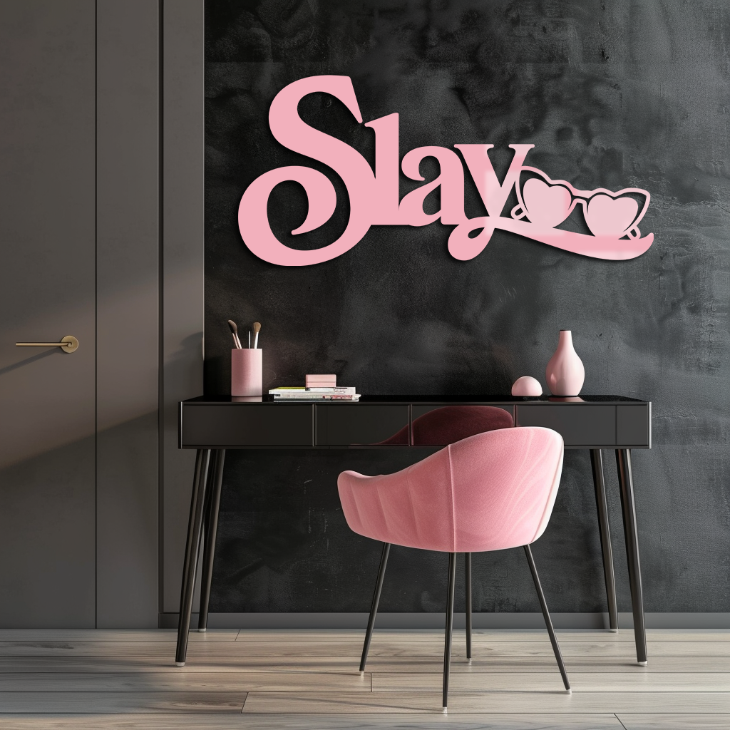 Slay Metal Wall Art – Heart Sunglasses Statement Design - KAFGP107