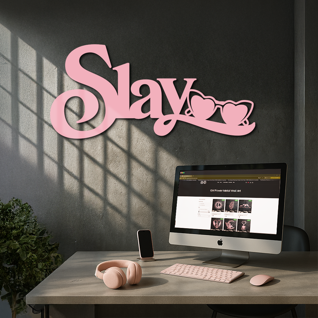 Slay Metal Wall Art – Heart Sunglasses Statement Design - KAFGP107