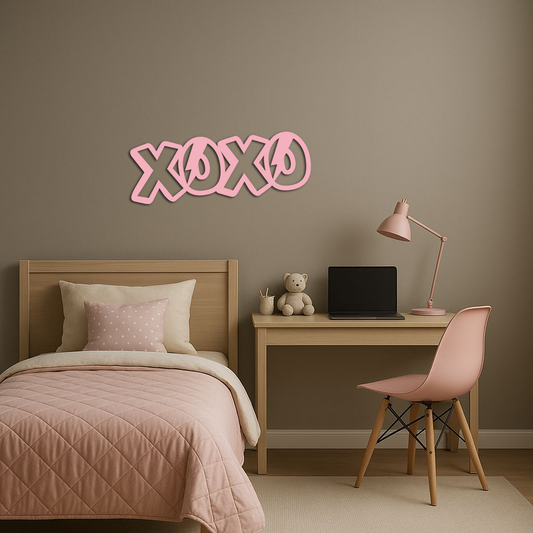 XOXO Word Art Metal Wall Decor – Modern Love Quote Design - KAFGP114