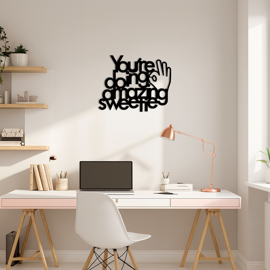You're Doing Amazing Sweetie Metal Wall Art – Inspirational Quote Design - KAFGP116