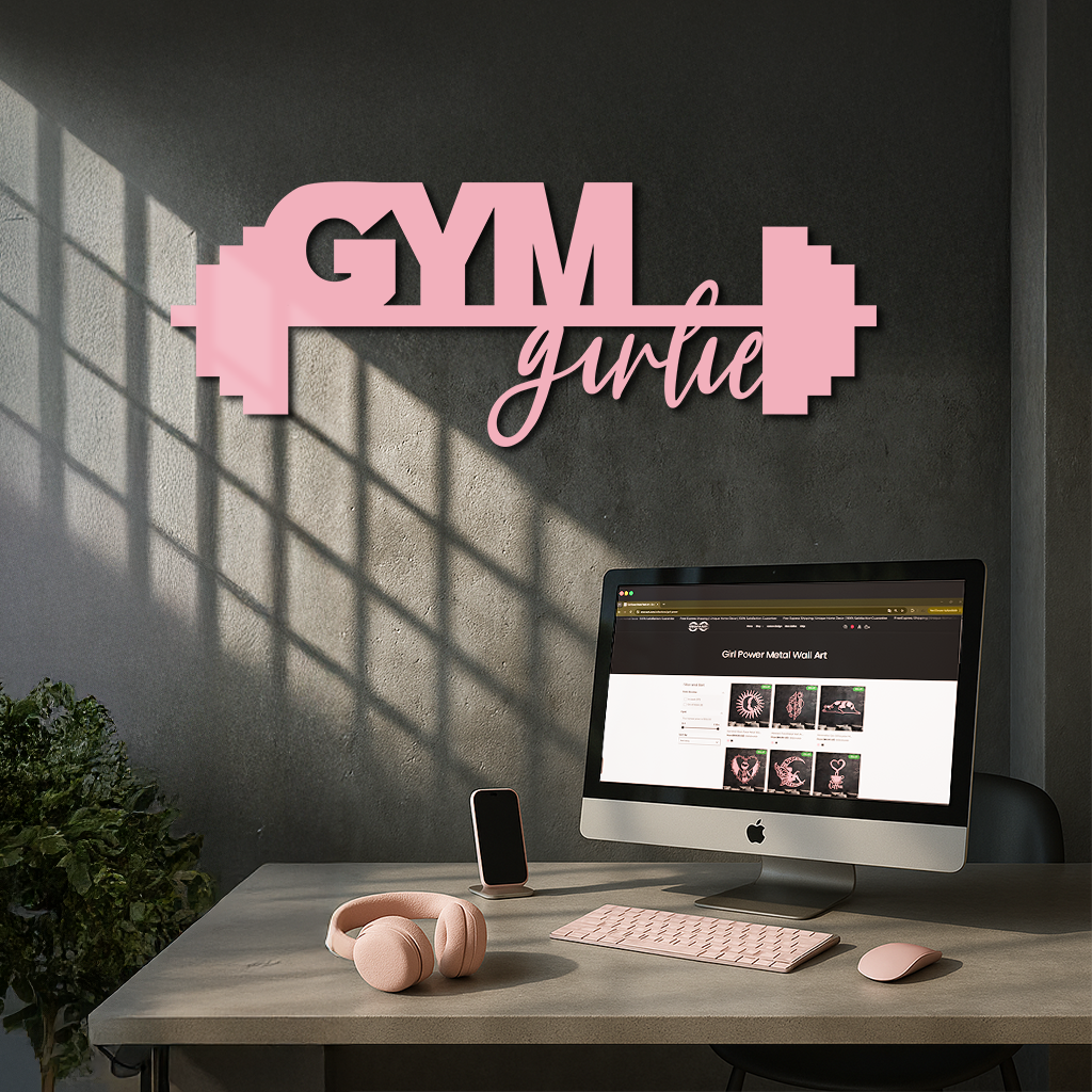 Gym Girlie Metal Wall Art – Fitness Motivational Home & Gym Decor - KAFGP121