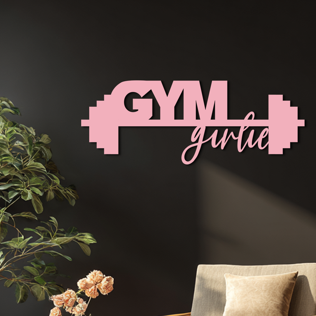 Gym Girlie Metal Wall Art – Fitness Motivational Home & Gym Decor - KAFGP121