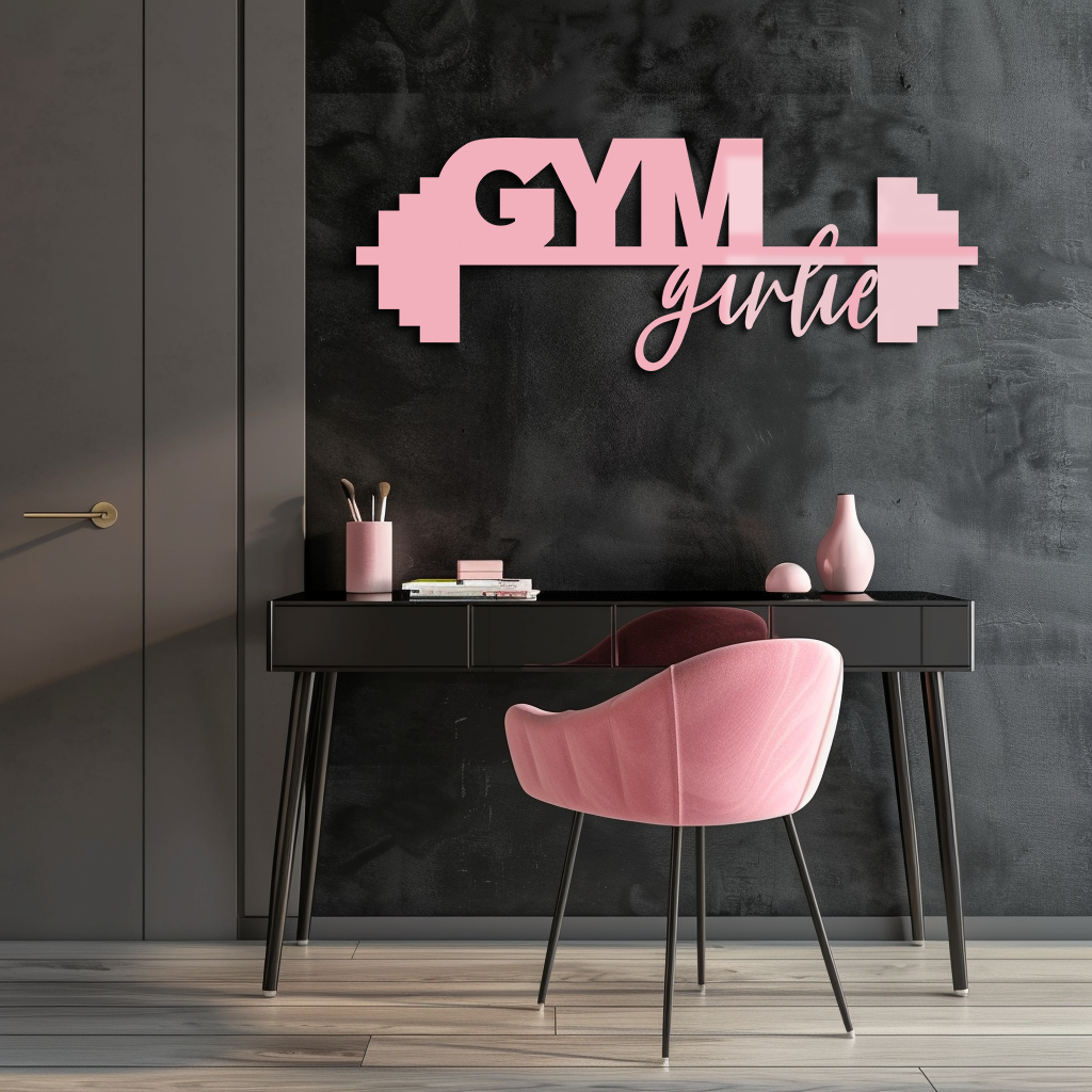 Gym Girlie Metal Wall Art – Fitness Motivational Home & Gym Decor - KAFGP121