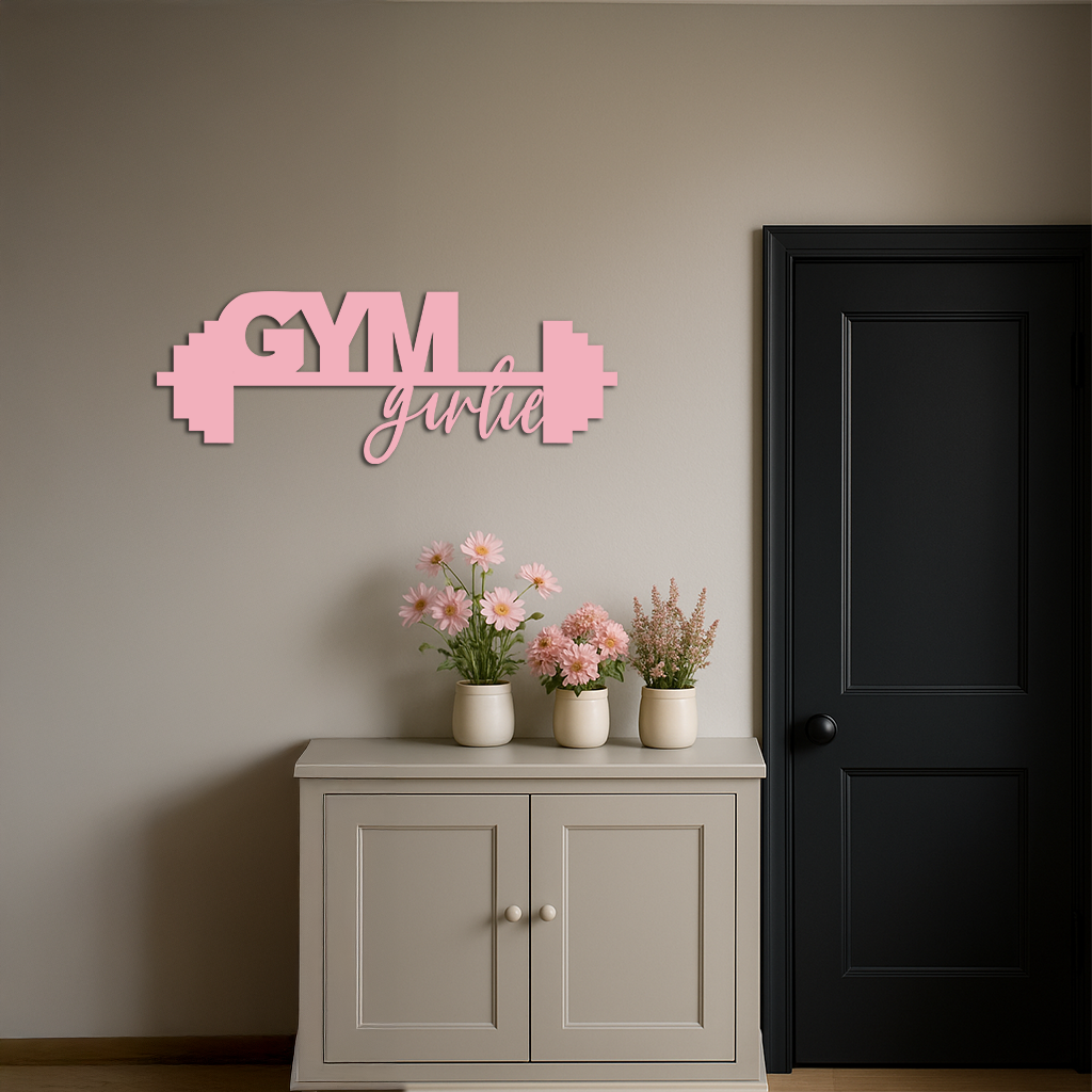 Gym Girlie Metal Wall Art – Fitness Motivational Home & Gym Decor - KAFGP121