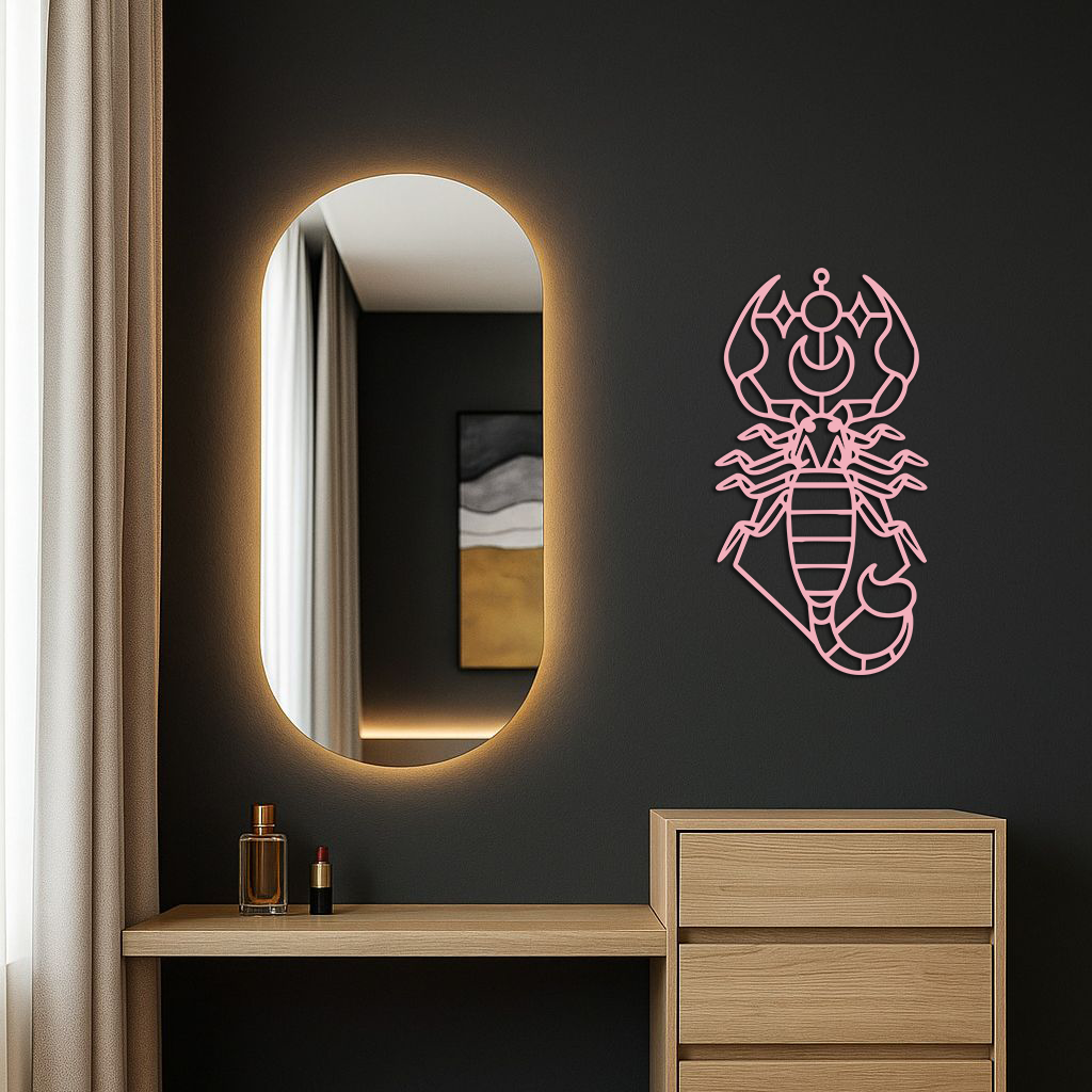 Scorpio Zodiac Metal Wall Art – Geometric Astrology Home Decor - KAFGP145