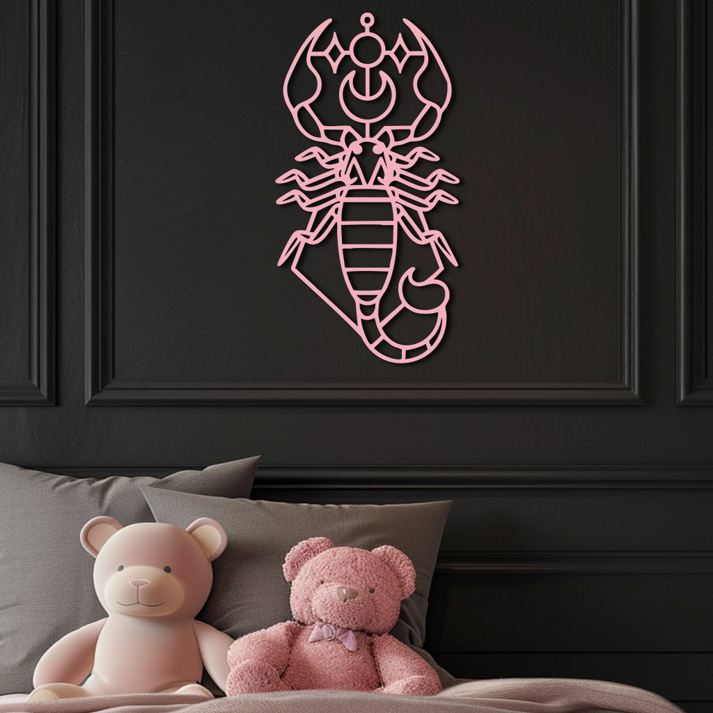 Scorpio Zodiac Metal Wall Art – Geometric Astrology Home Decor - KAFGP145