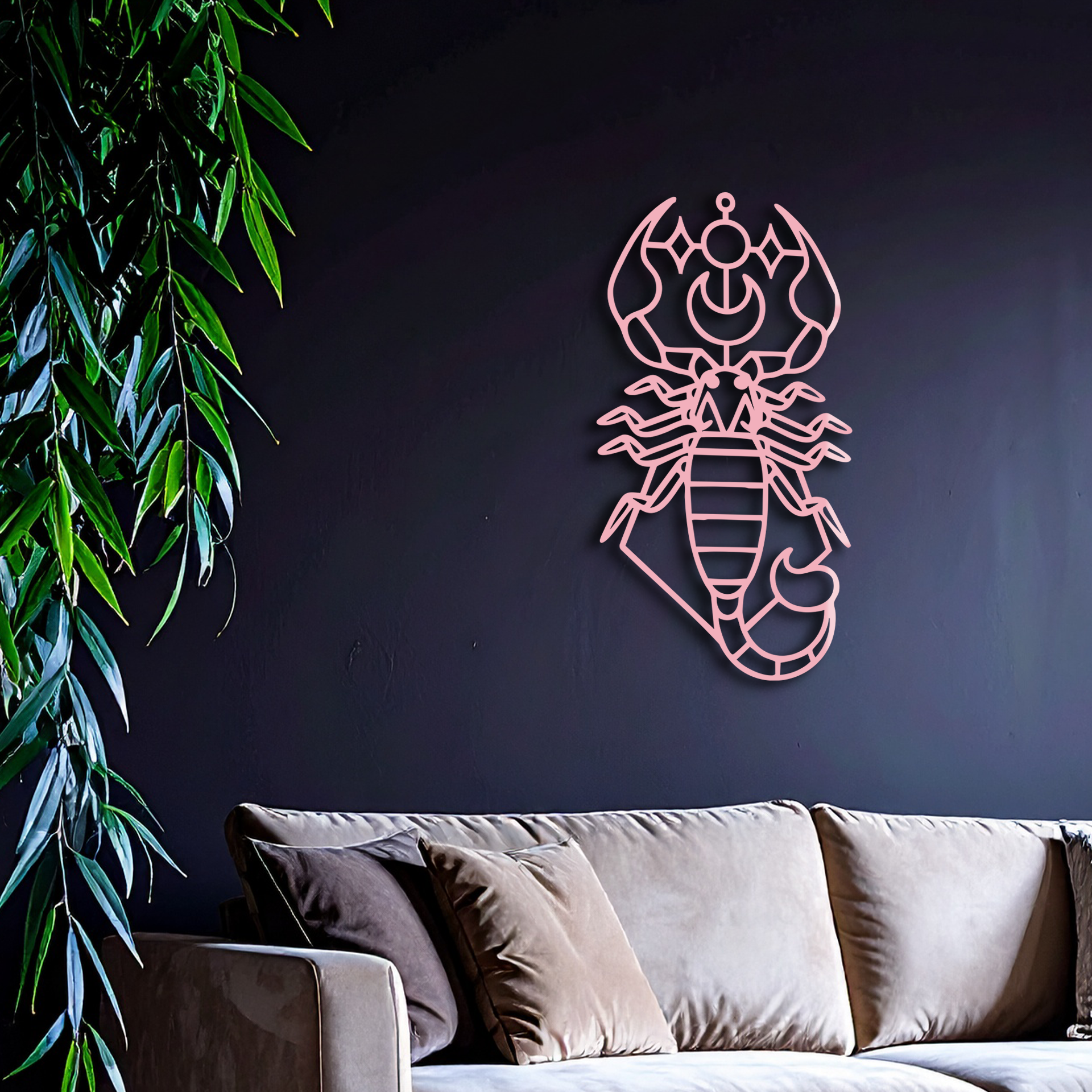 Scorpio Zodiac Metal Wall Art – Geometric Astrology Home Decor - KAFGP145