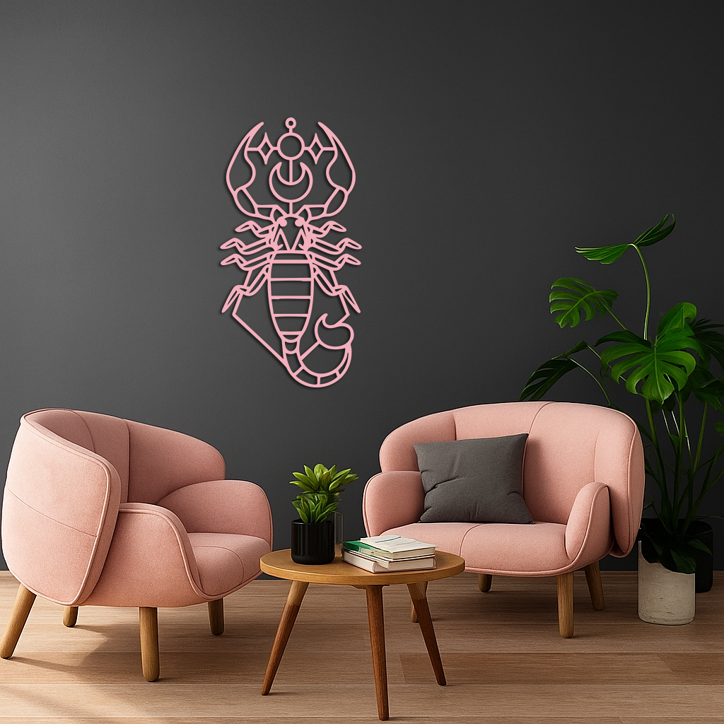 Scorpio Zodiac Metal Wall Art – Geometric Astrology Home Decor - KAFGP145