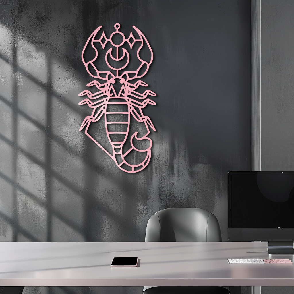 Scorpio Zodiac Metal Wall Art – Geometric Astrology Home Decor - KAFGP145