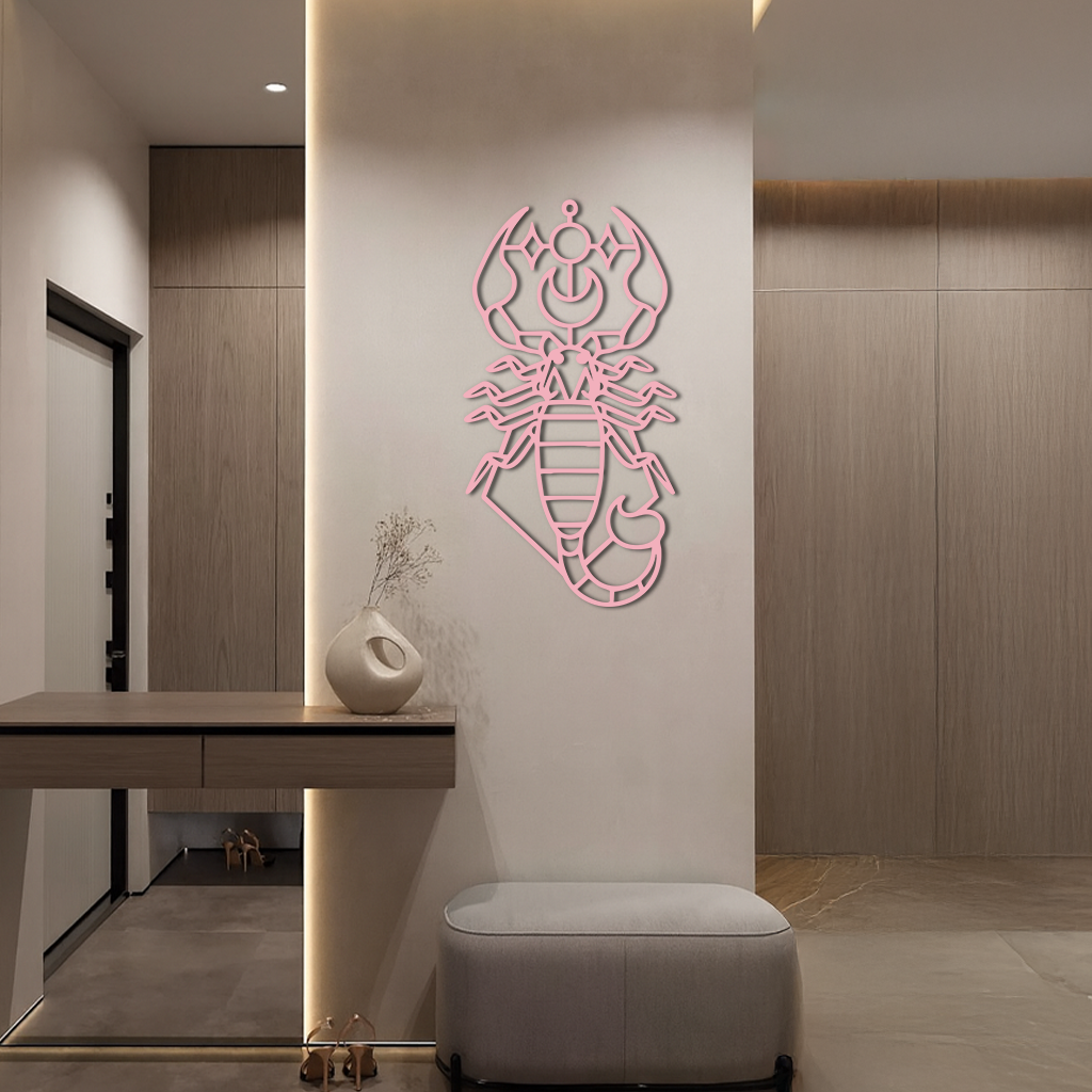 Scorpio Zodiac Metal Wall Art – Geometric Astrology Home Decor - KAFGP145