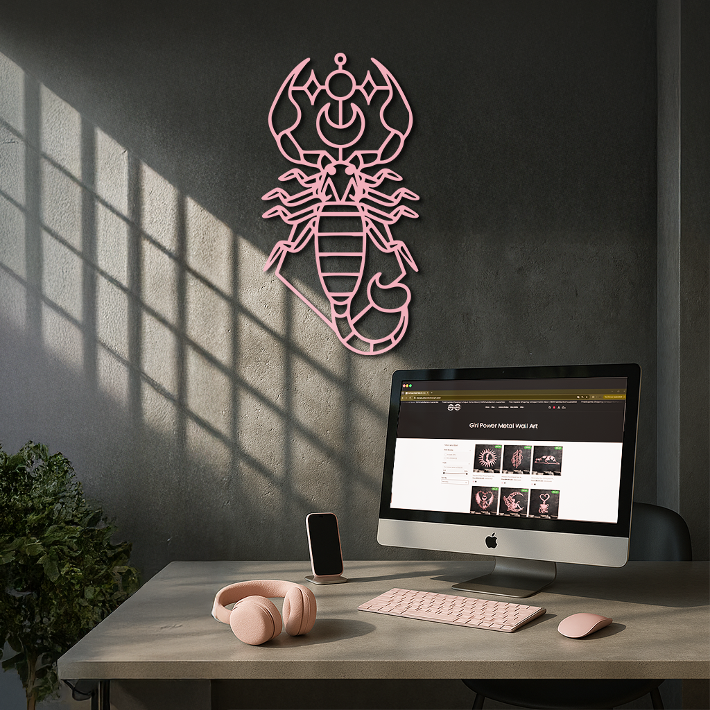 Scorpio Zodiac Metal Wall Art – Geometric Astrology Home Decor - KAFGP145