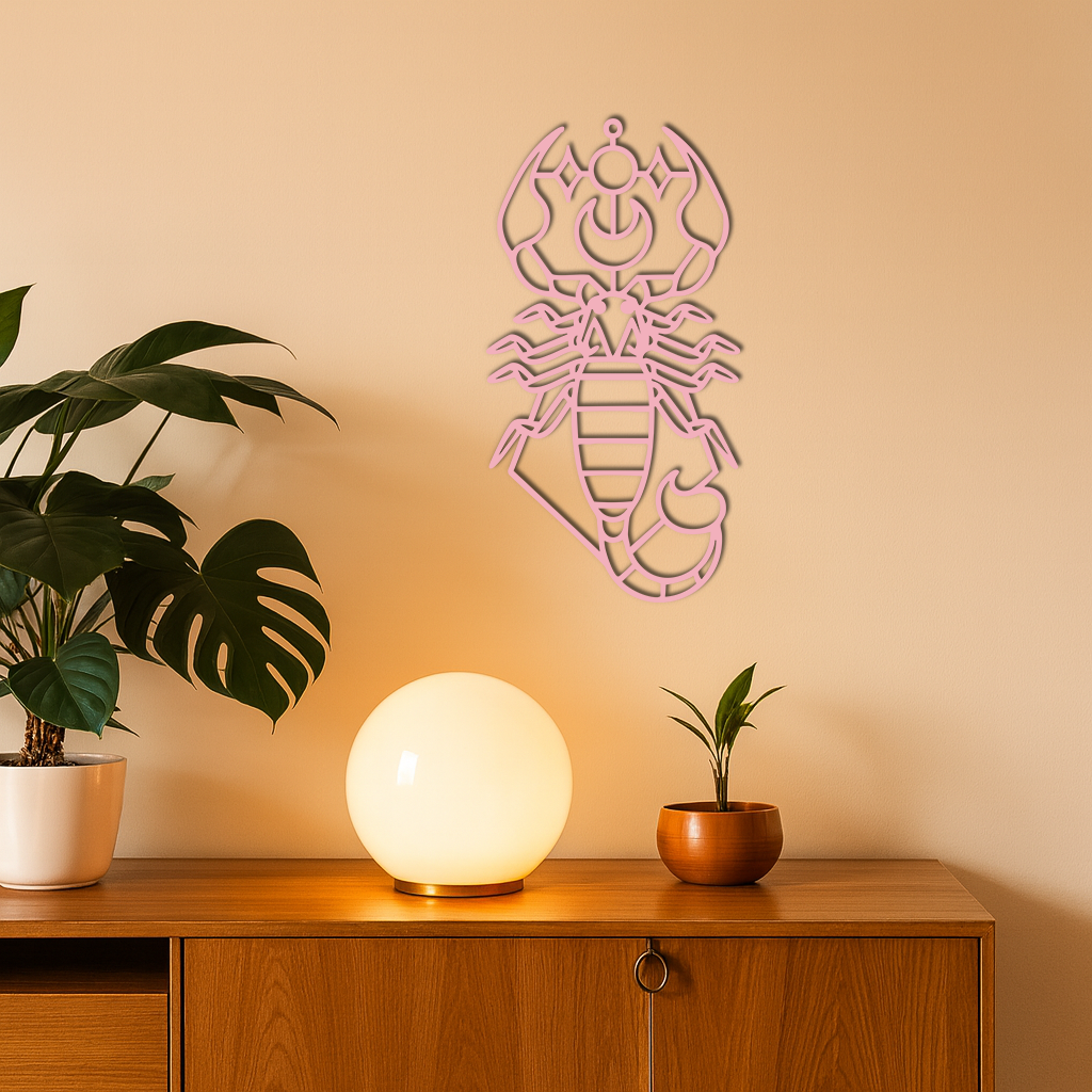 Scorpio Zodiac Metal Wall Art – Geometric Astrology Home Decor - KAFGP145