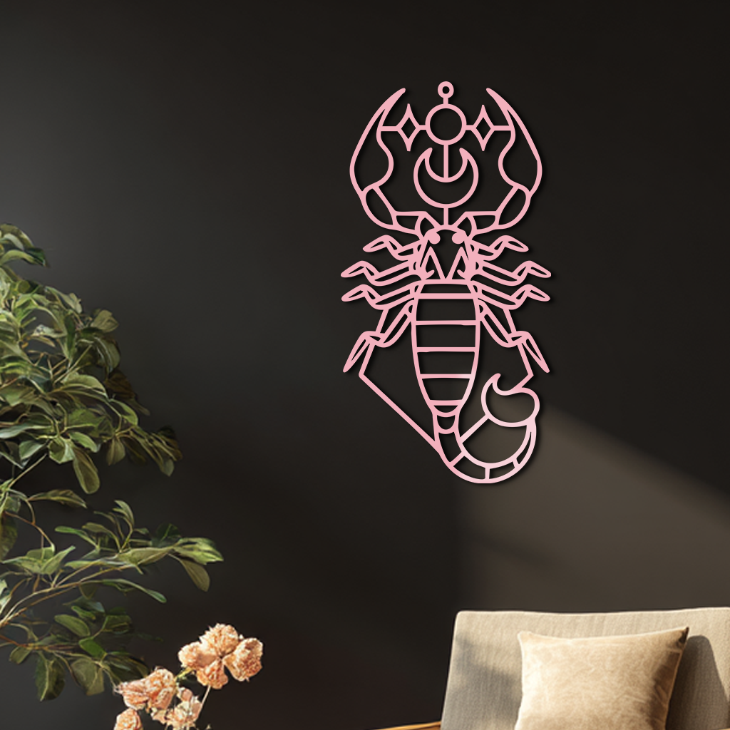 Scorpio Zodiac Metal Wall Art – Geometric Astrology Home Decor - KAFGP145