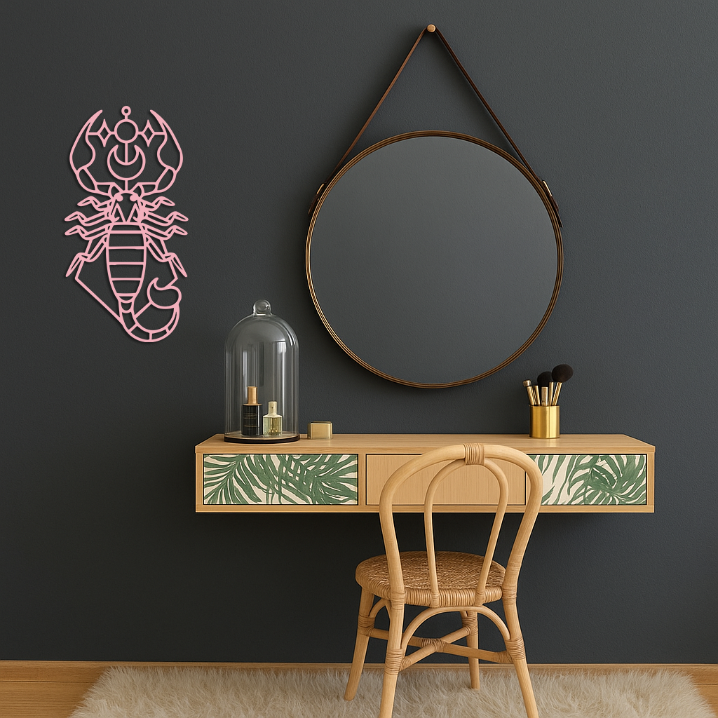 Scorpio Zodiac Metal Wall Art – Geometric Astrology Home Decor - KAFGP145