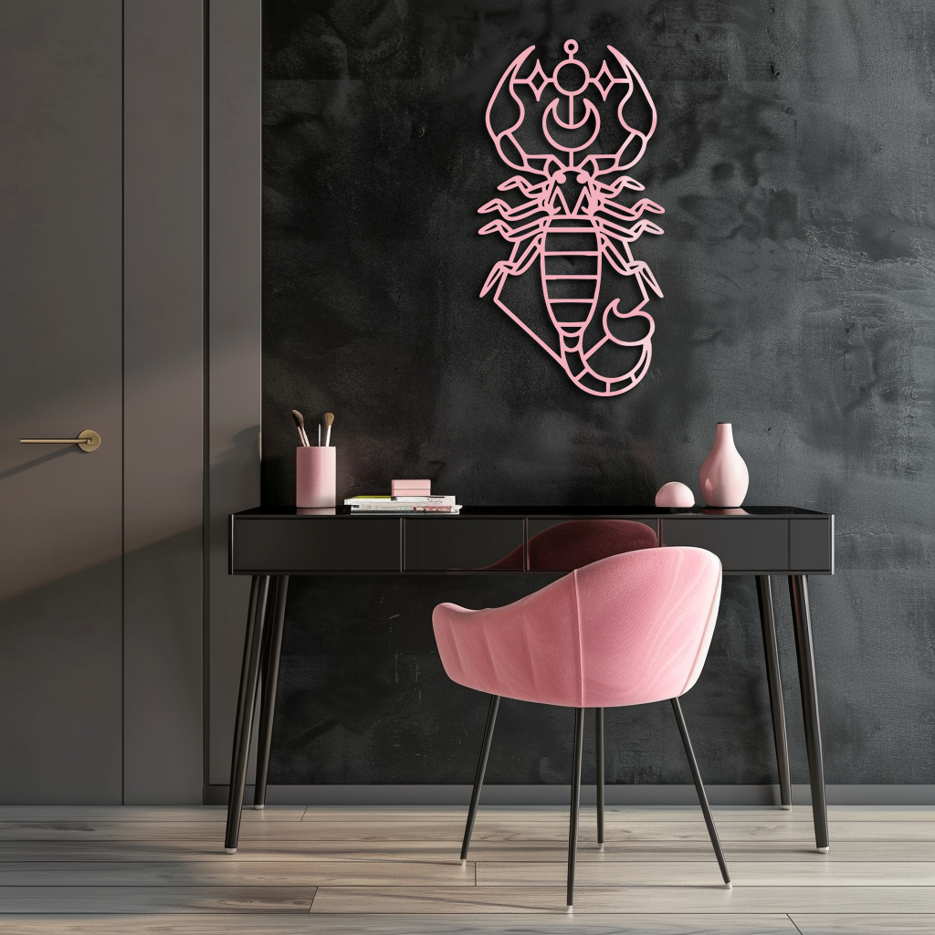 Scorpio Zodiac Metal Wall Art – Geometric Astrology Home Decor - KAFGP145